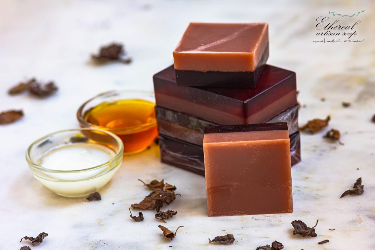 Ethereal Artisan soap bars with honey and oats