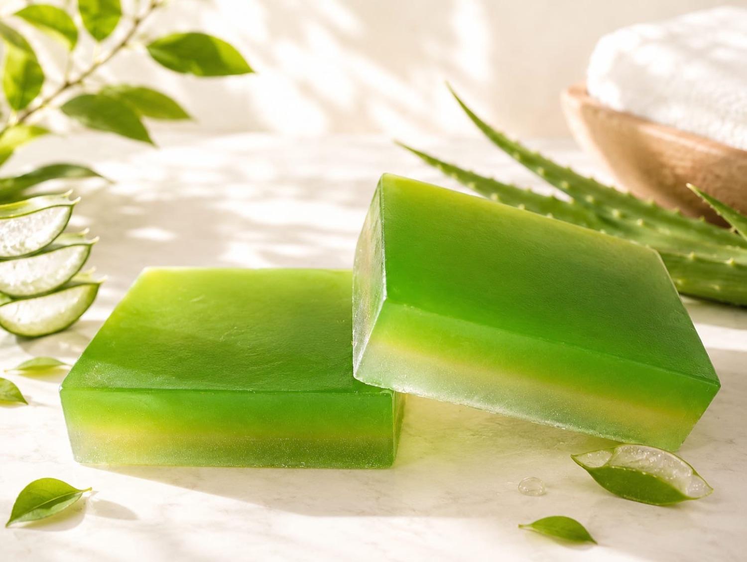 Ethereal Artisan Aloe Vera natural soap bar with soothing botanical extracts